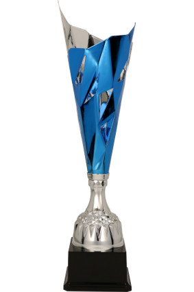 Puchar metalowy srebrno-niebieski DALIAS