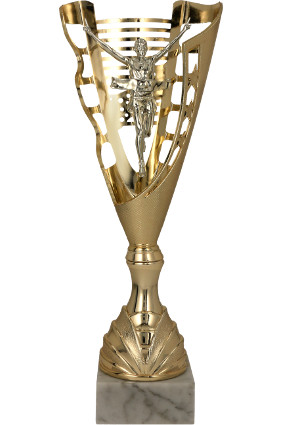 Puchar plastikowy złoto-srebrny biegi FOREST