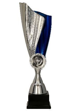 Puchar plastikowy srebrno - niebieski MONAS BL