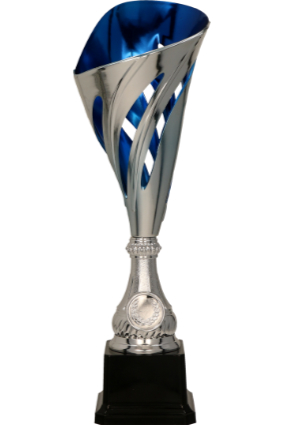 Puchar plastikowy srebrno-niebieski PIKOS BL